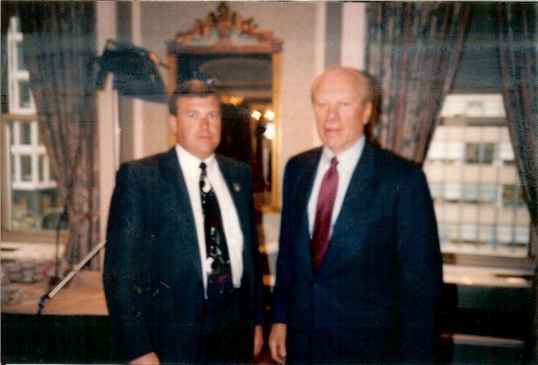Gunner Henderson with President Gerald R. Ford, New York City, 1994.